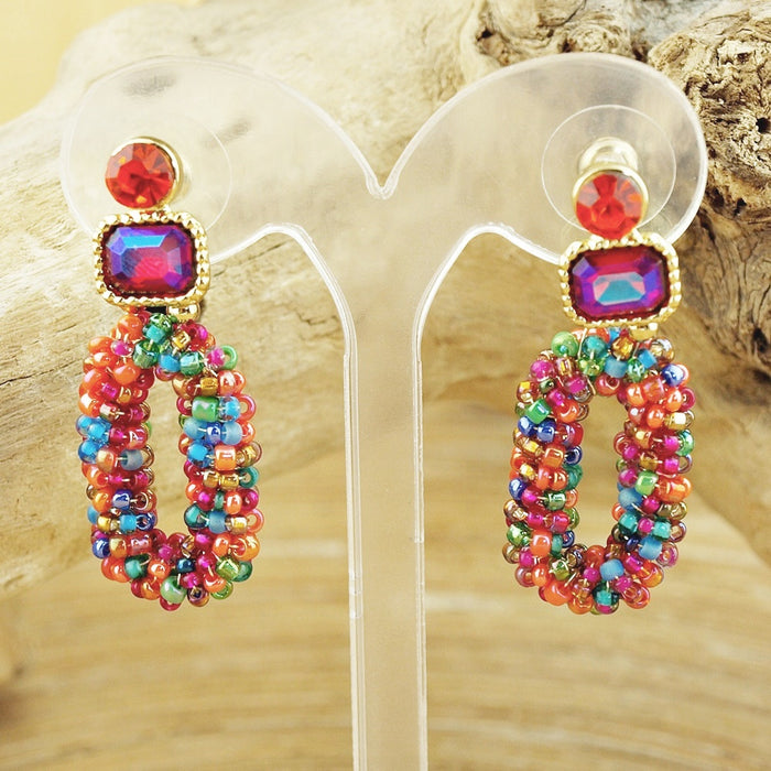 Oorbellen Multi Color Oval