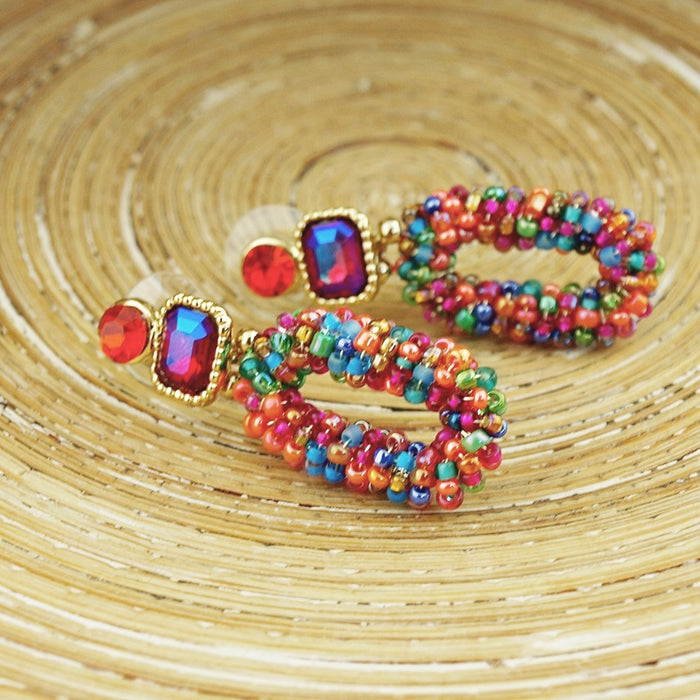 Oorbellen Multi Color Oval