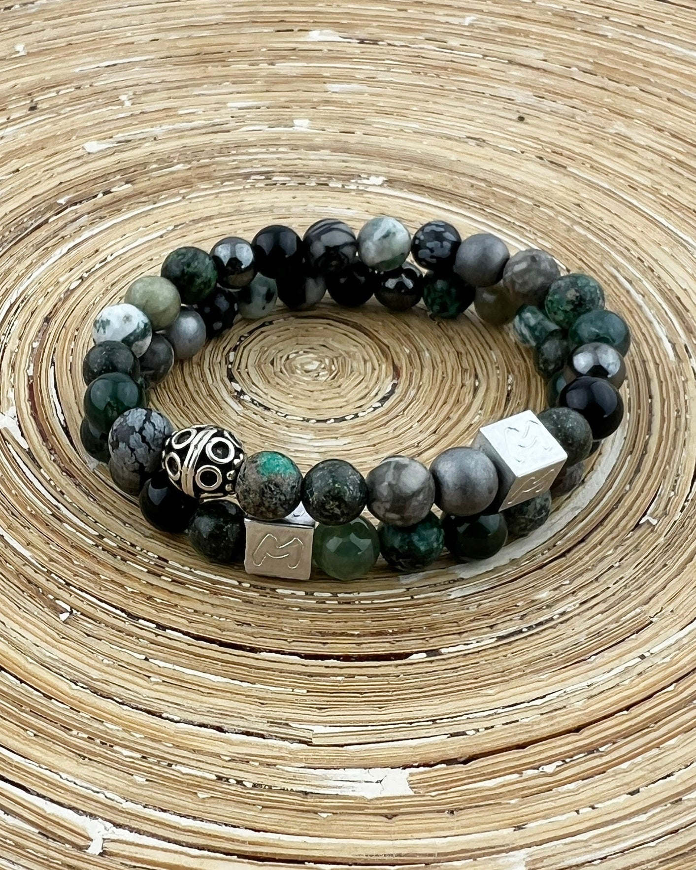 Natuursteen armband Orvin Groen (8MM)