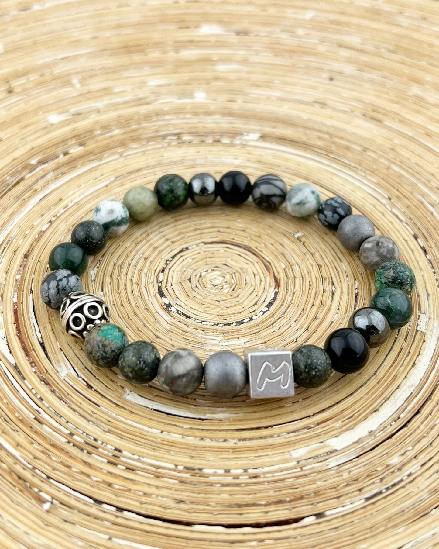 Natuursteen armband Orvin Groen (8MM)