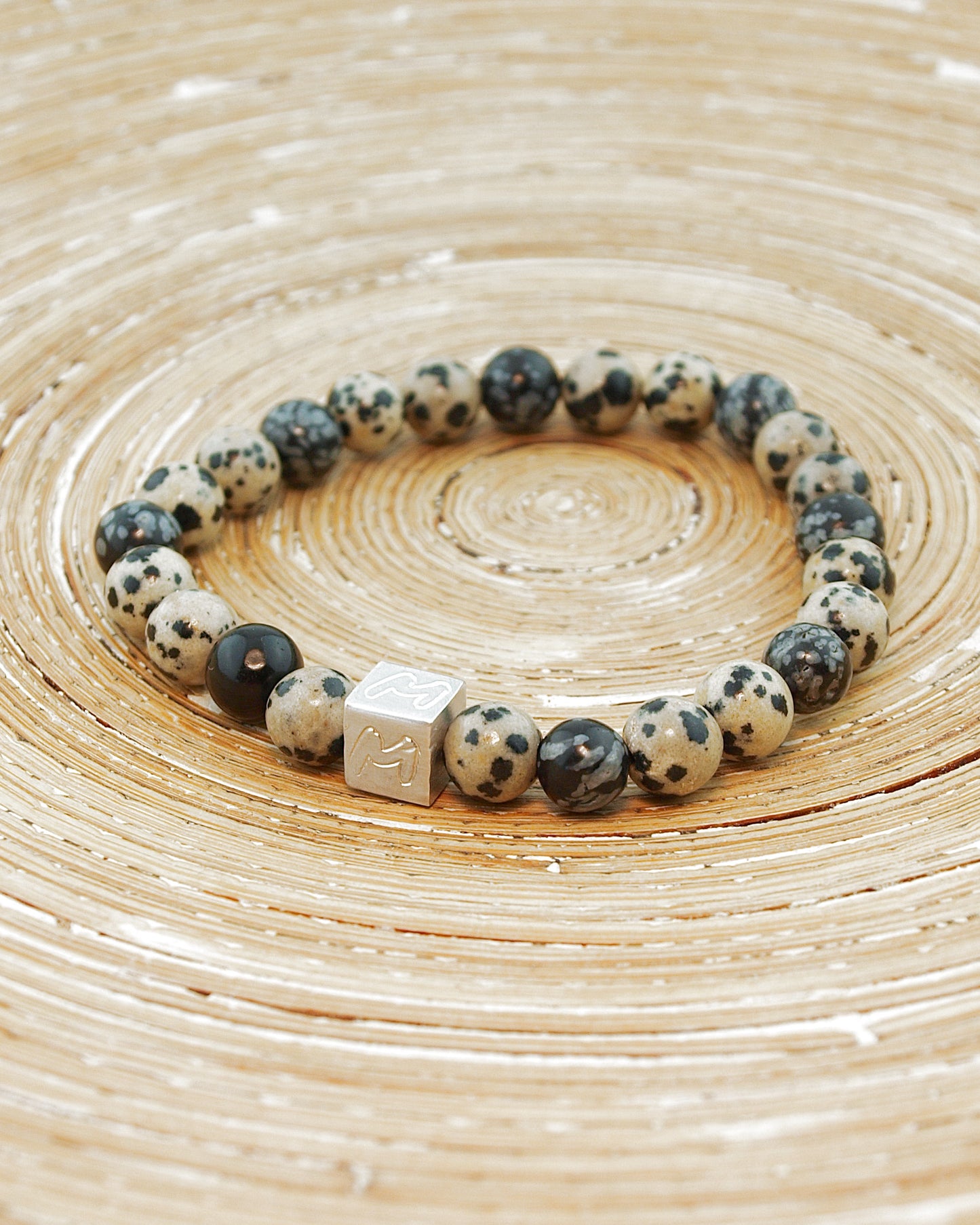 Natuursteen armband Dario Dalmatier (8MM)