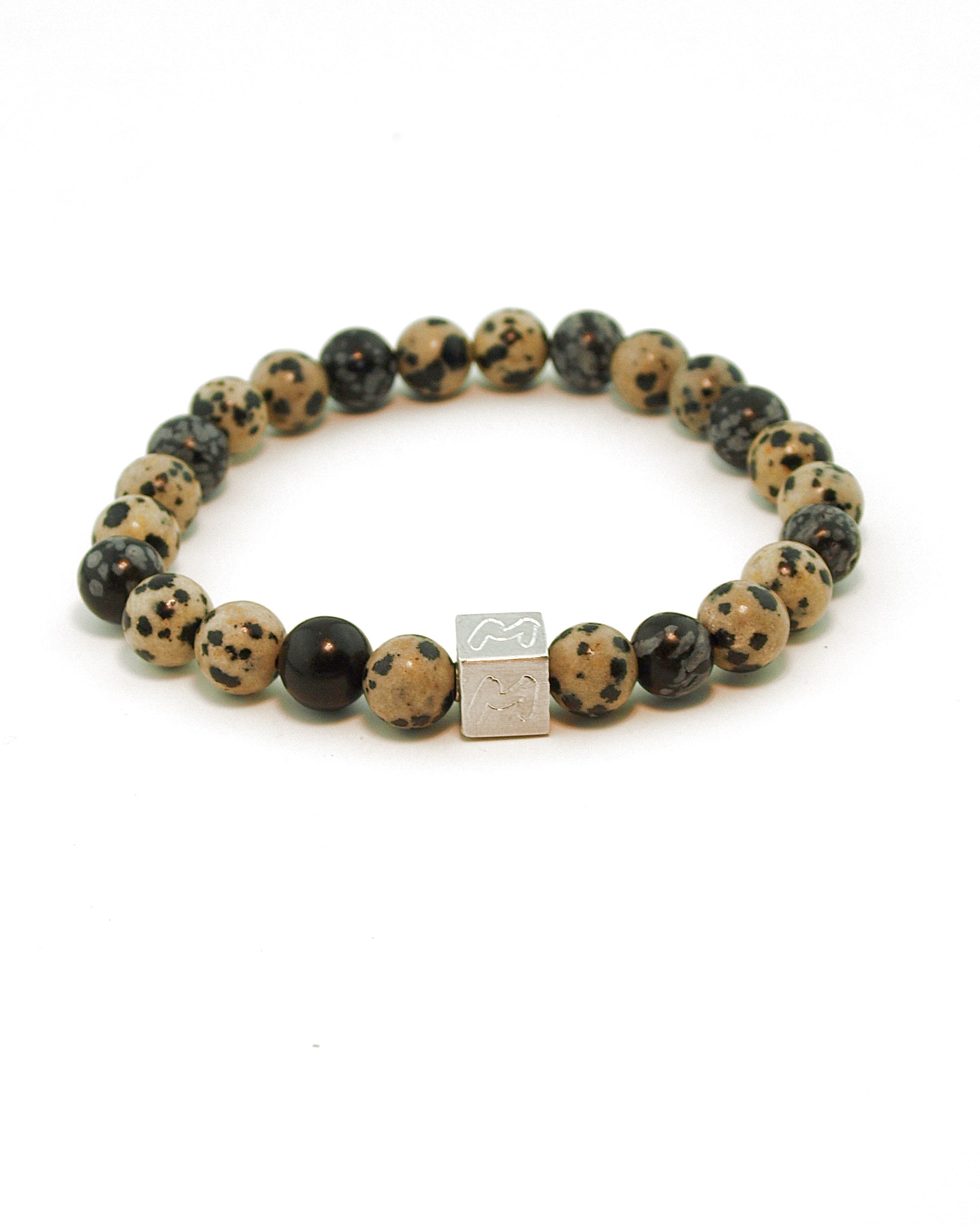 Natuursteen armband Dario Dalmatier (8MM)