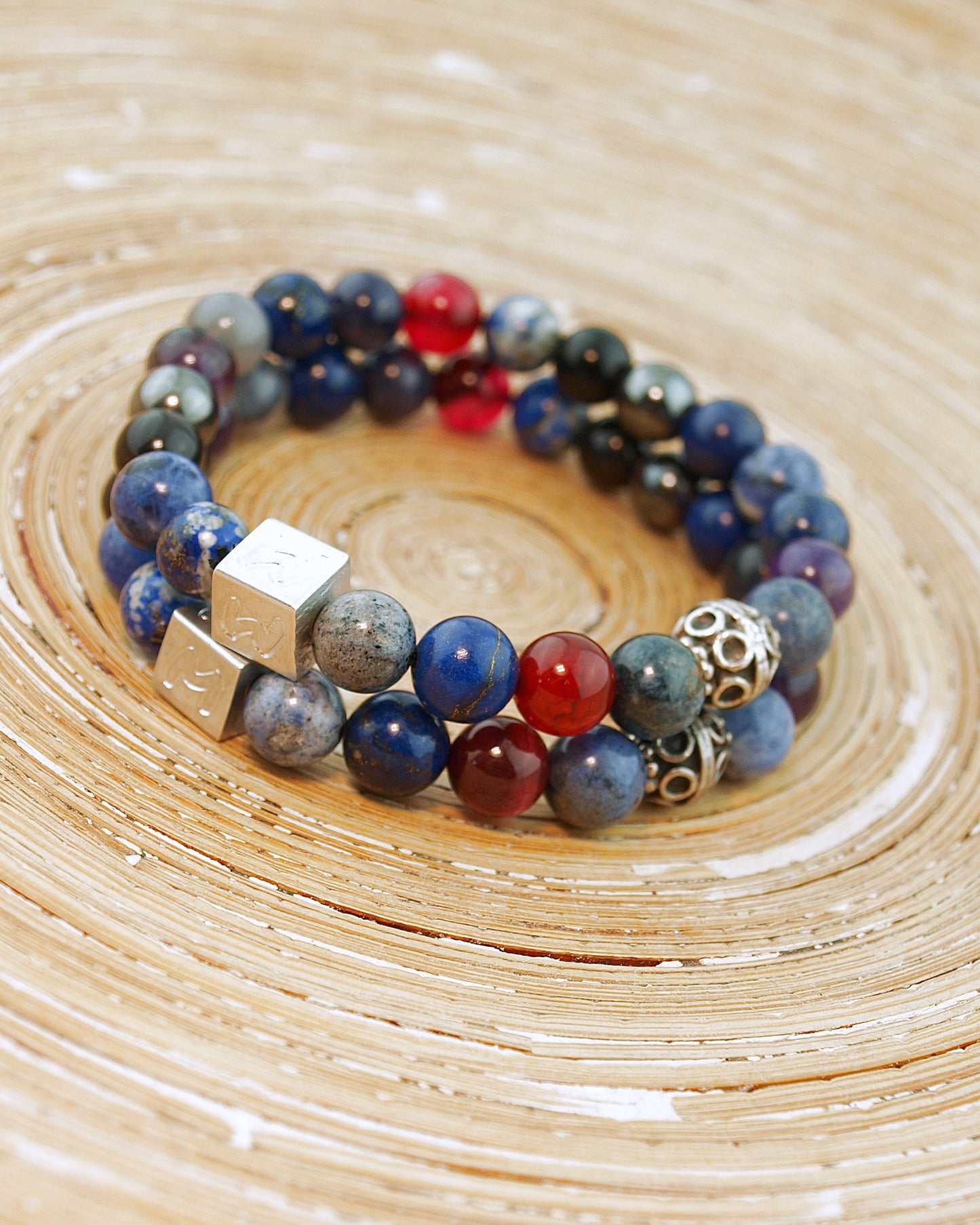 Natuursteen armband Orlin Blauw (8MM)