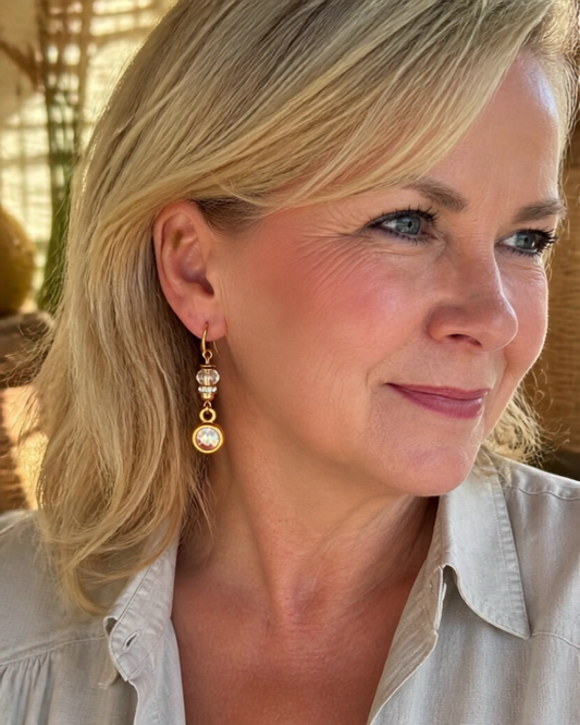 Oorbellen Swarovski iriserend roségoud