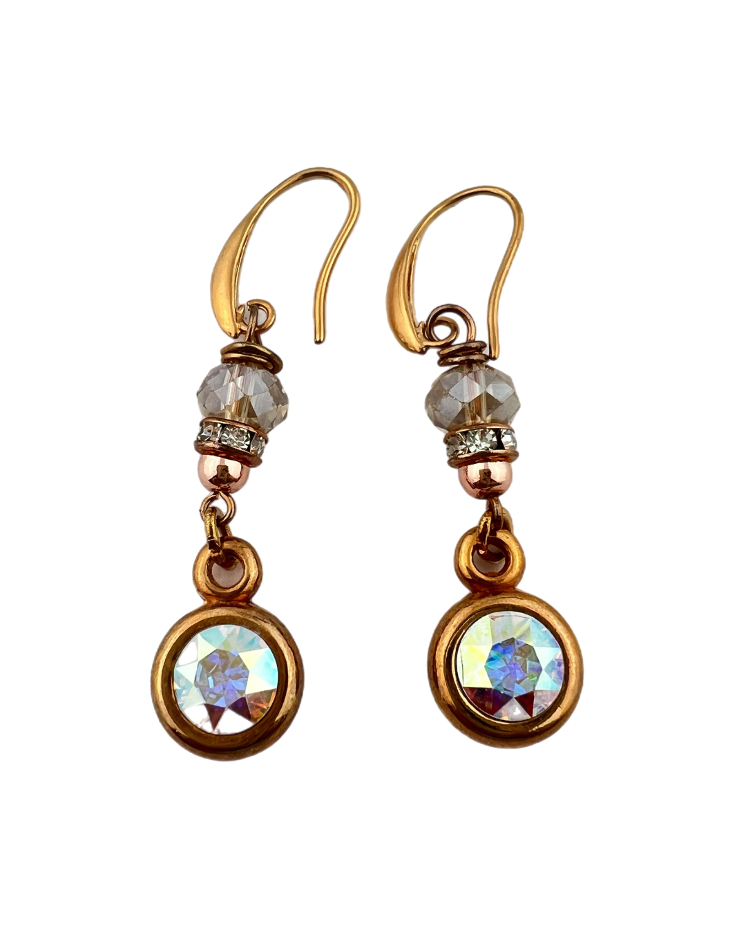 Oorbellen Swarovski iriserend roségoud
