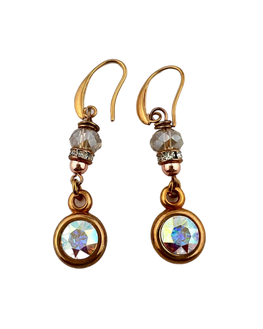 Oorbellen Swarovski iriserend roségoud