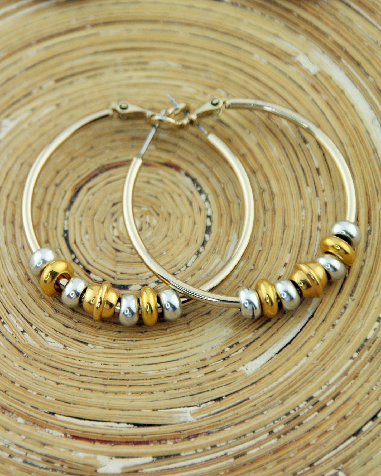 Oorbellen Creolen: Gold Beads