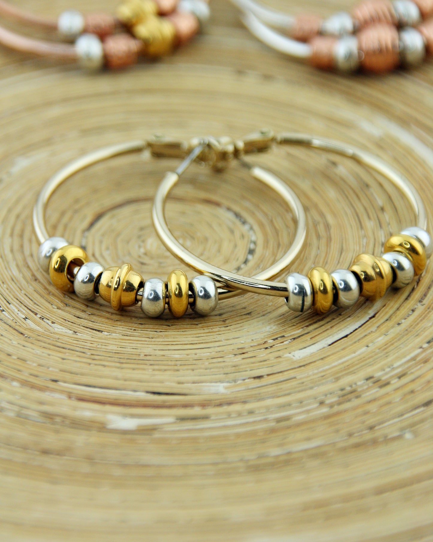 Oorbellen Creolen: Gold Beads