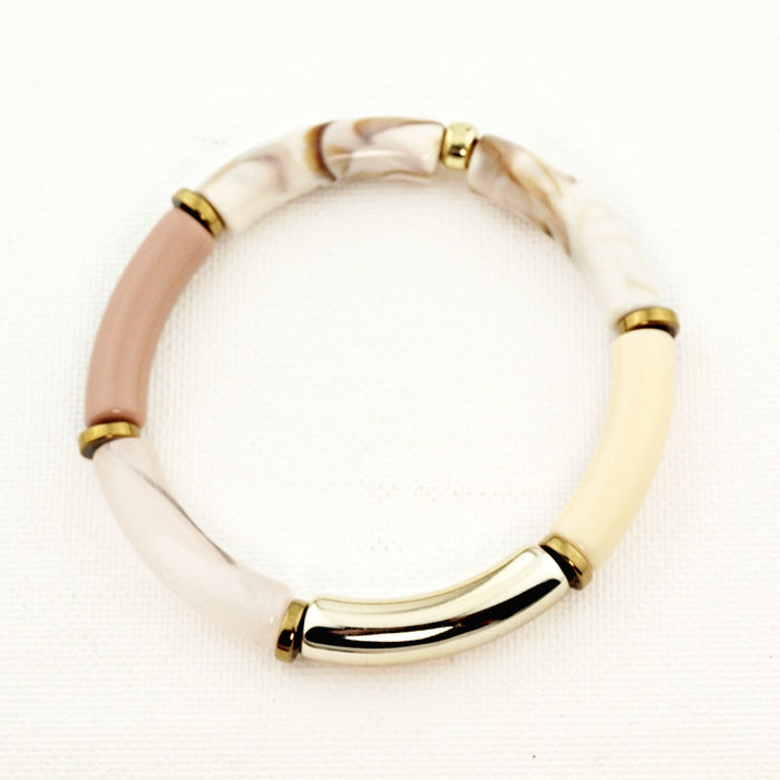 Armband Tube Beige Gold