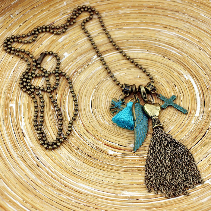 Lange ketting Bronce Fringe Wing