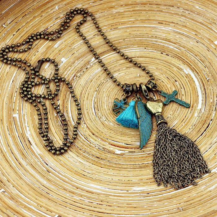 Lange ketting Bronce Fringe Wing