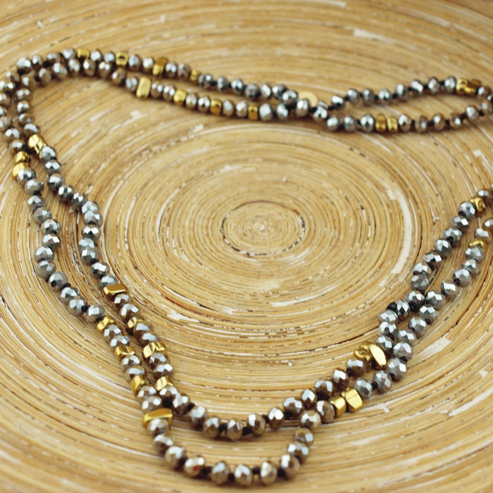 Long one ketting Silver Gold