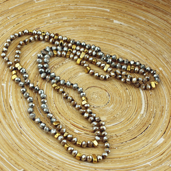 Long one ketting Silver Gold
