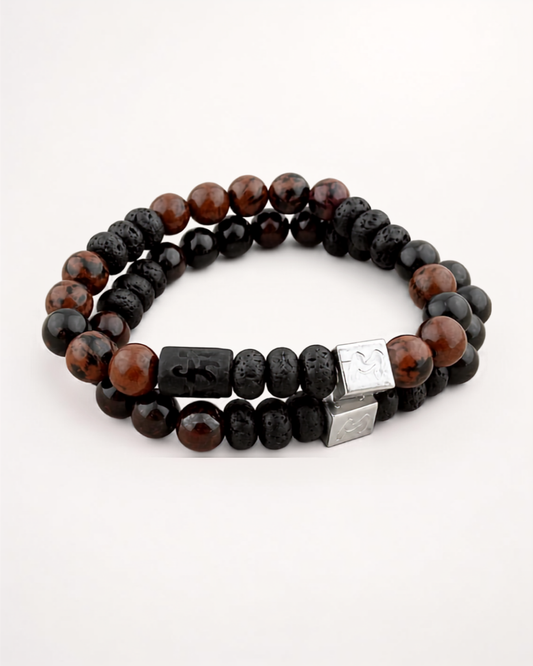Set natuursteen armbanden Duardo