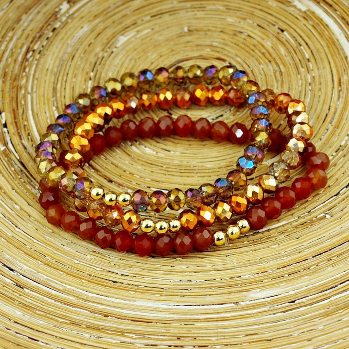 Armbanden set facet kralen coral