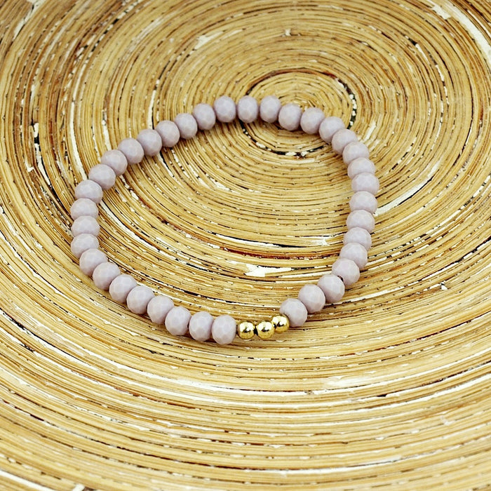 Armbanden set facet kralen lilac