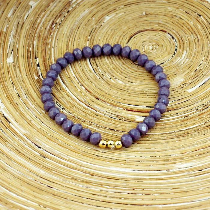 Armbanden set facet kralen lilac