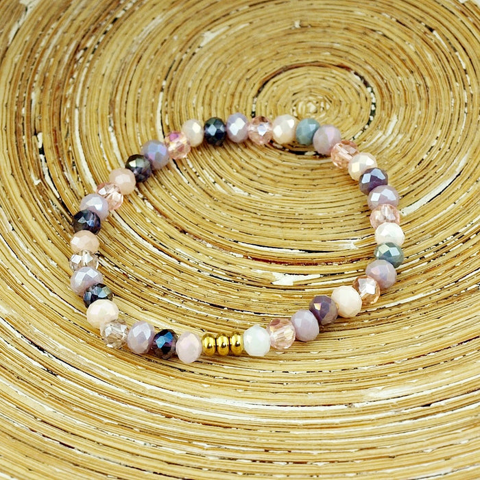 Armbanden set facet kralen lilac