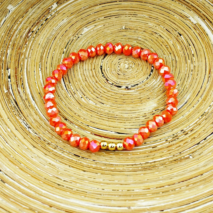 Armbanden set facet kralen pink