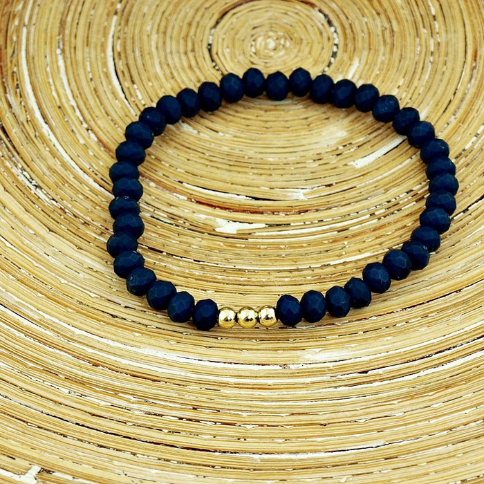 Armbanden set facet kralen midnight blue