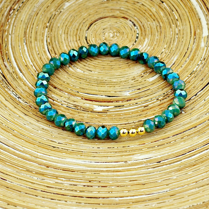 Armbanden set facet kralen green