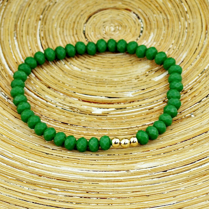 Armbanden set facet kralen green