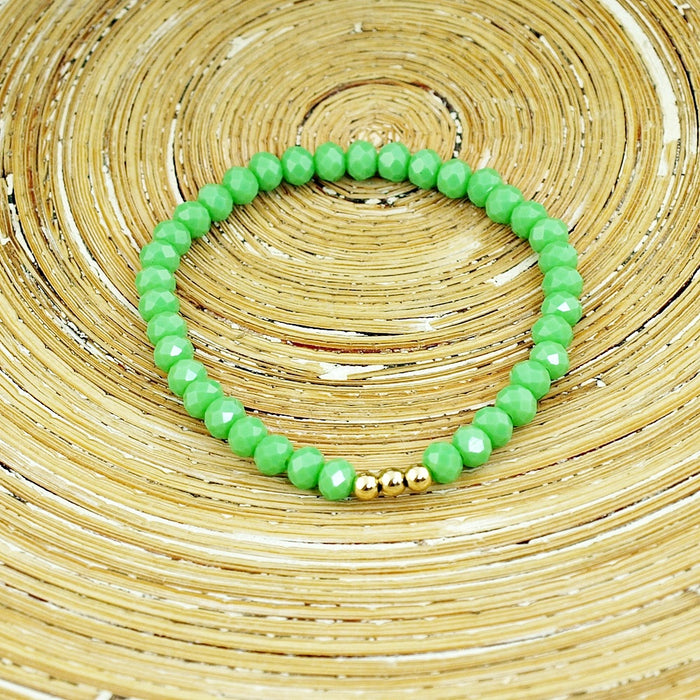 Armbanden set facet kralen green
