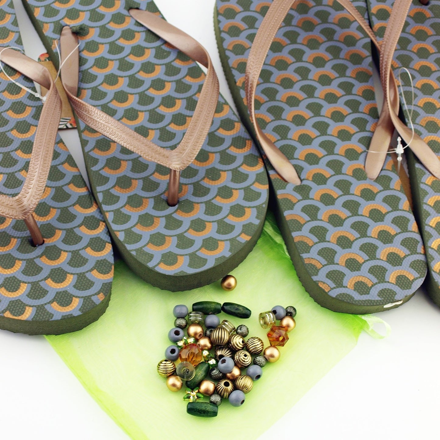 Teenslippers DIY Retro Green