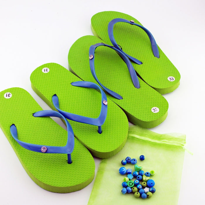 Teenslippers DIY Lime turquoise
