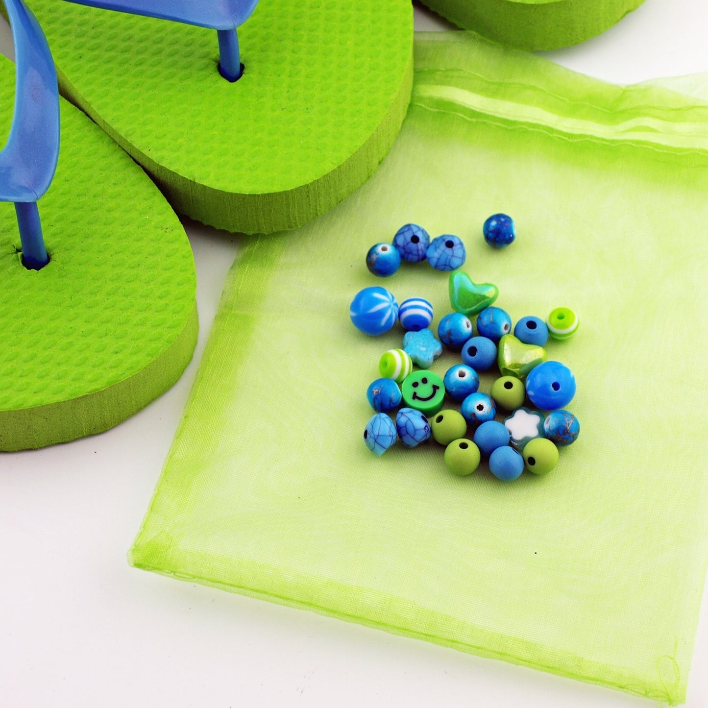 Teenslippers DIY Lime turquoise