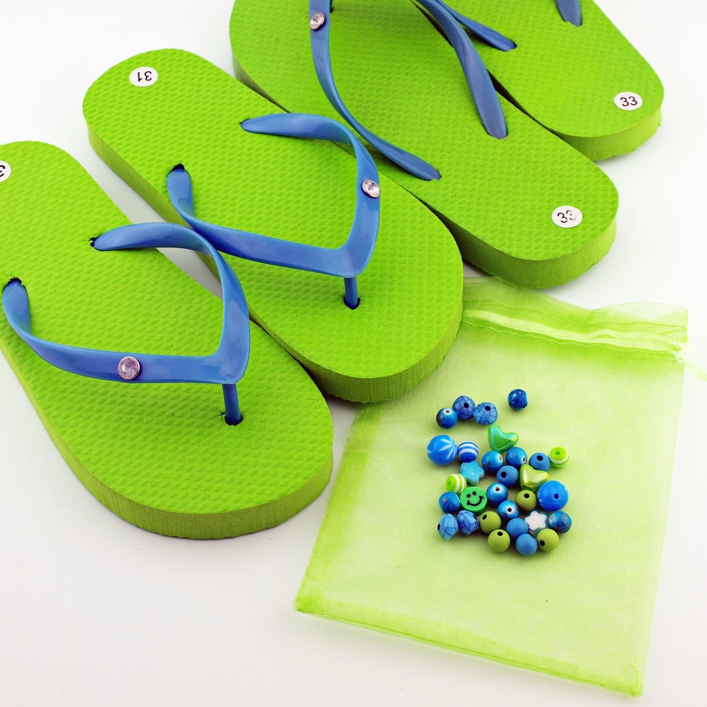 Teenslippers DIY Lime turquoise