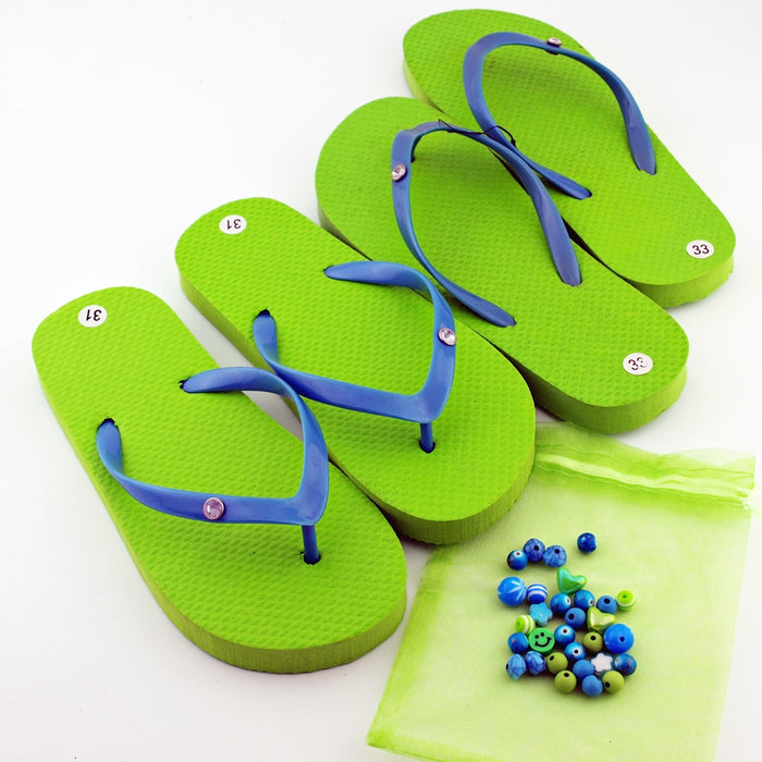 Teenslippers DIY Lime turquoise