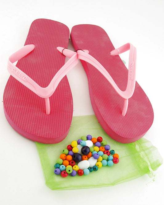 Teenslippers DIY Roze regenboog