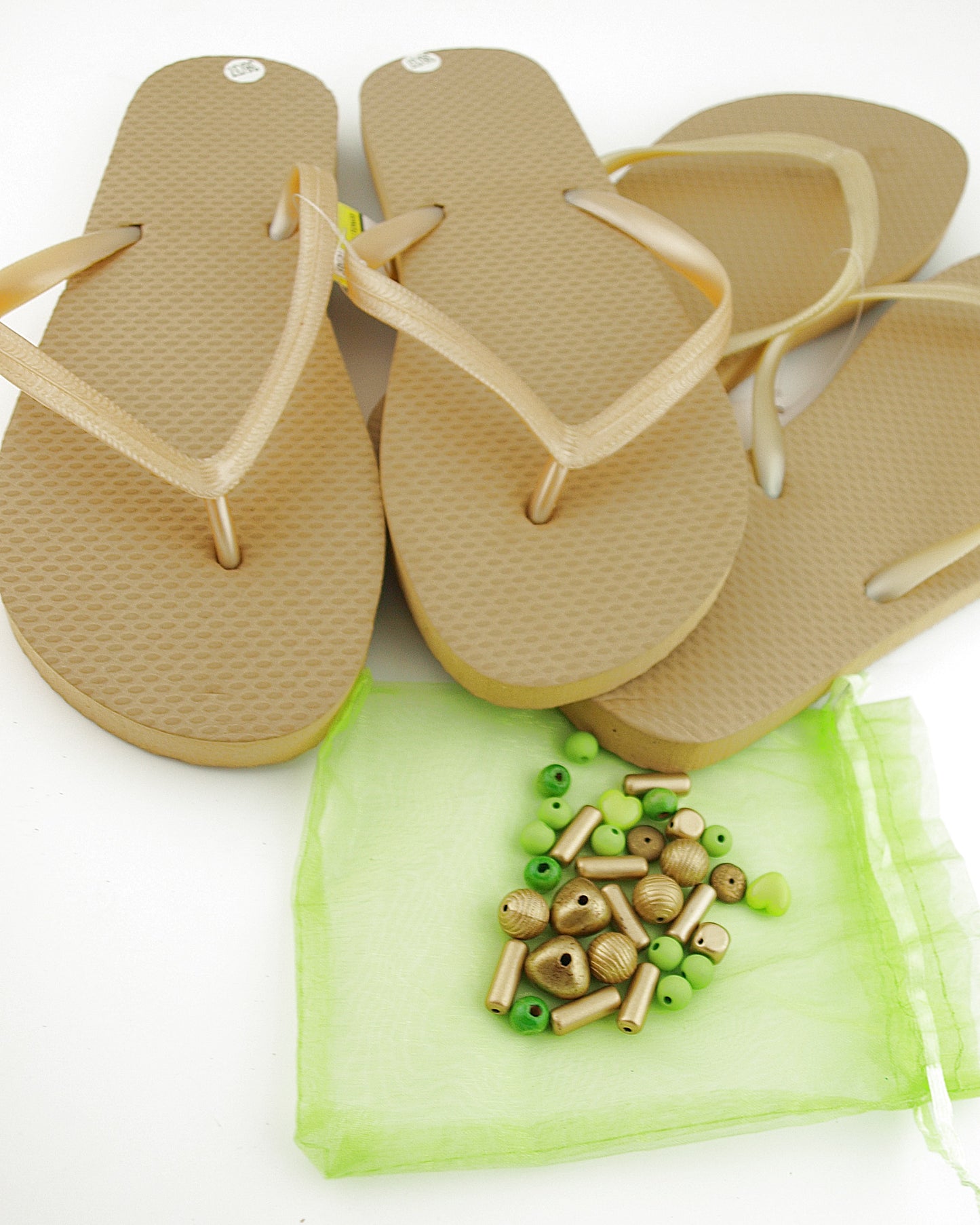 Teenslippers DIY Goud groen
