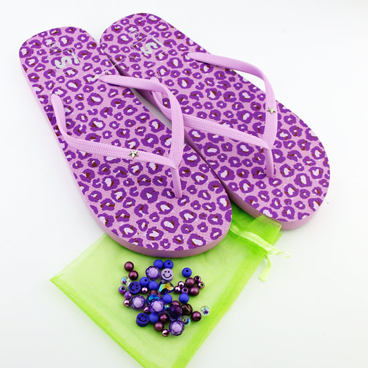 Teenslippers Lilac Panther