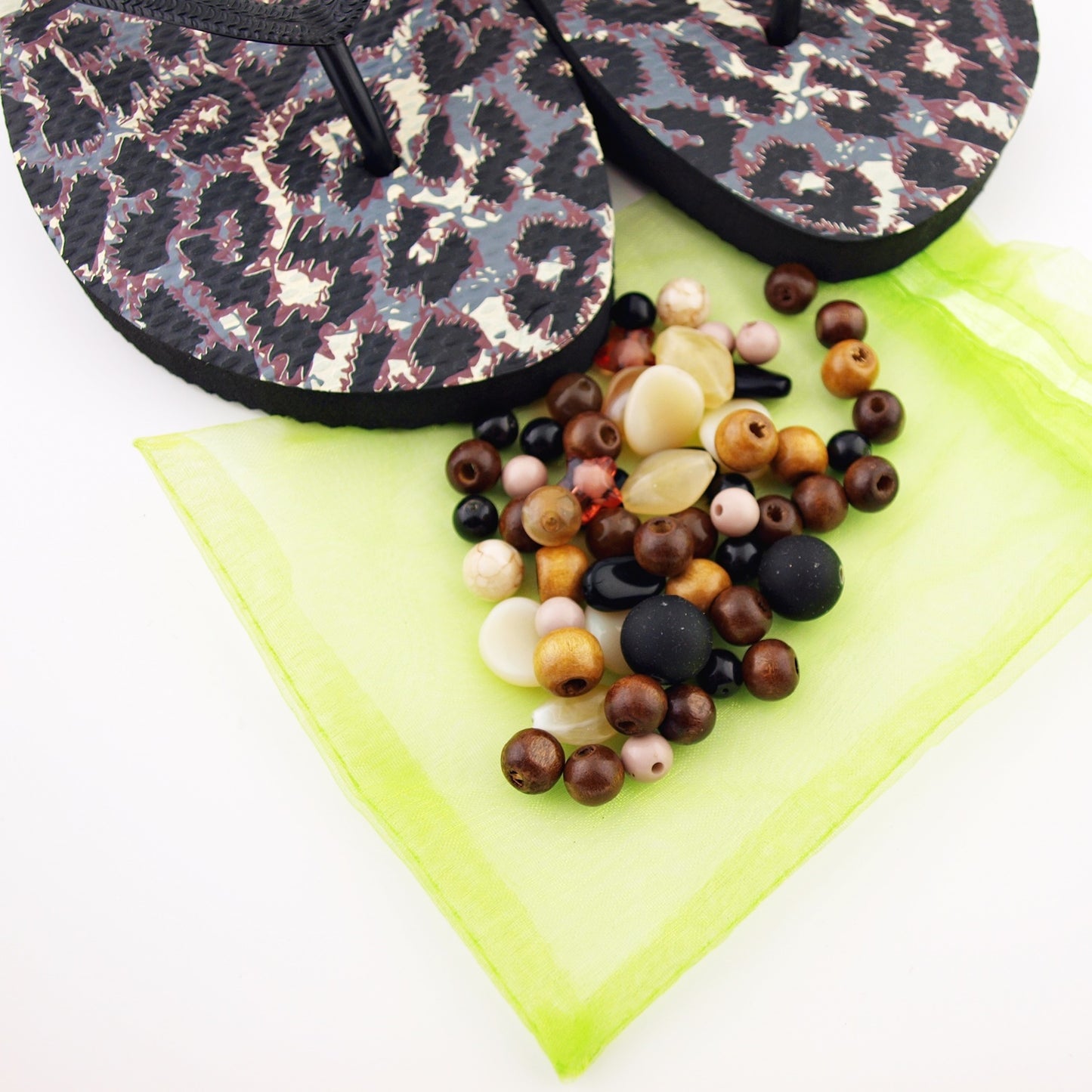 Teenslippers DIY Panter zwart