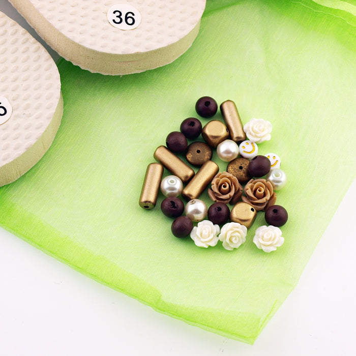 Teenslippers DIY White Pearl Rose