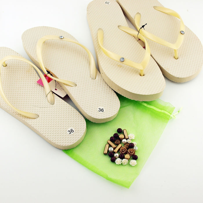 Teenslippers DIY White Pearl Rose