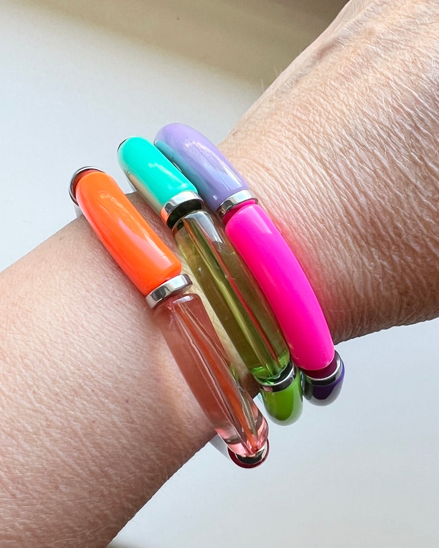 Set Armband Tube kleur met zilver