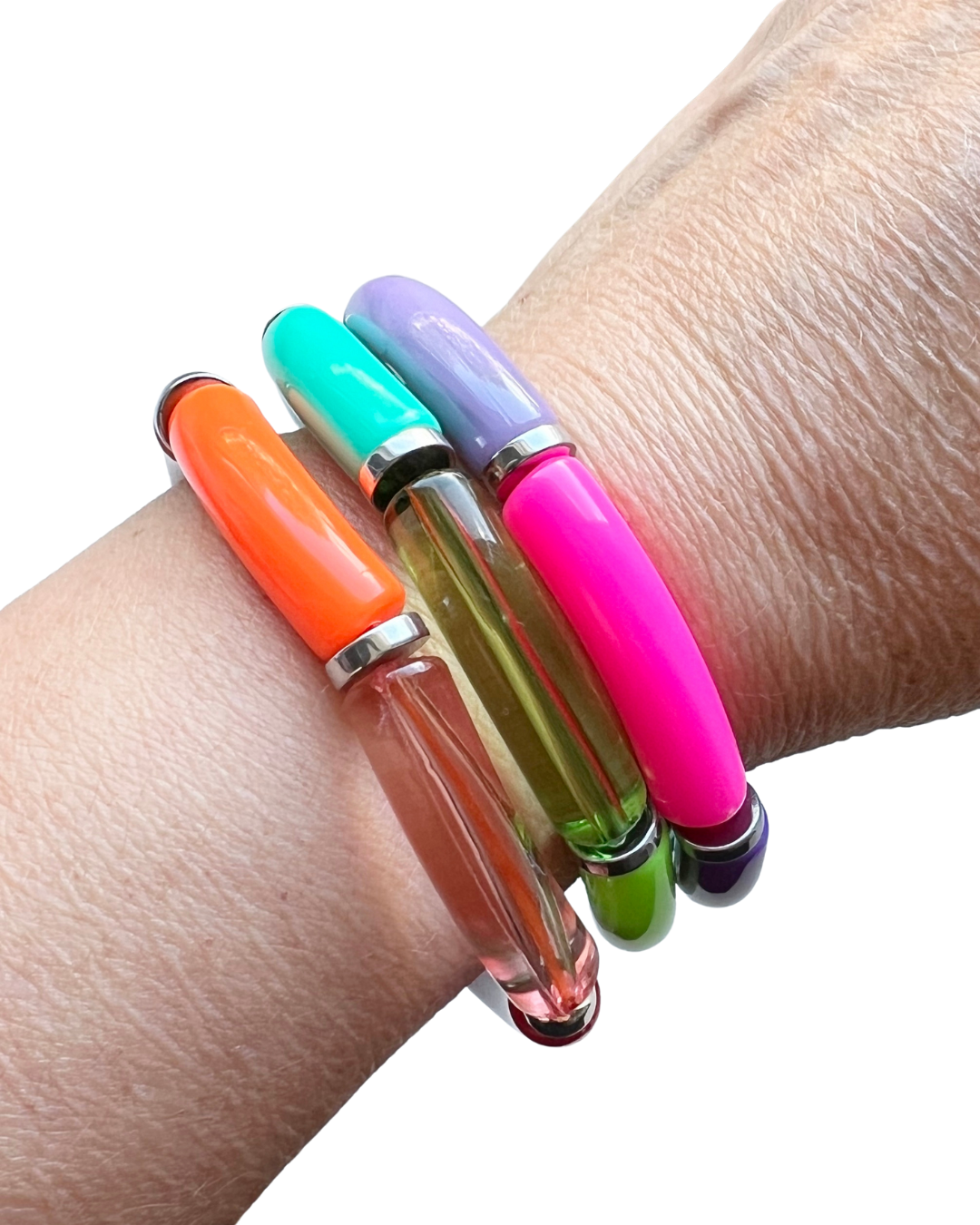 Set Armband Tube kleur met zilver