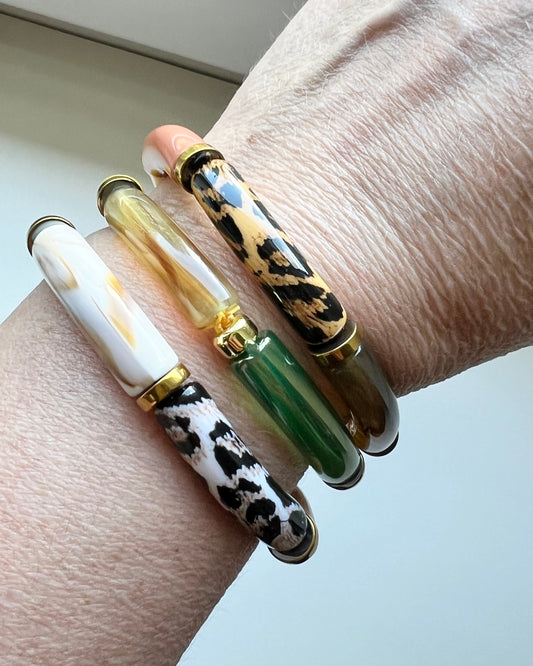 Set Armband Tube animal met goud