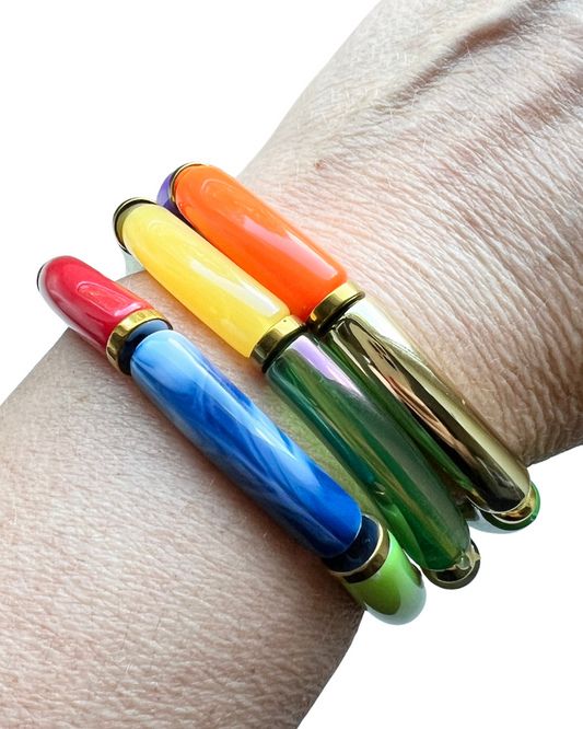 Set Armband Tube kleur met goud