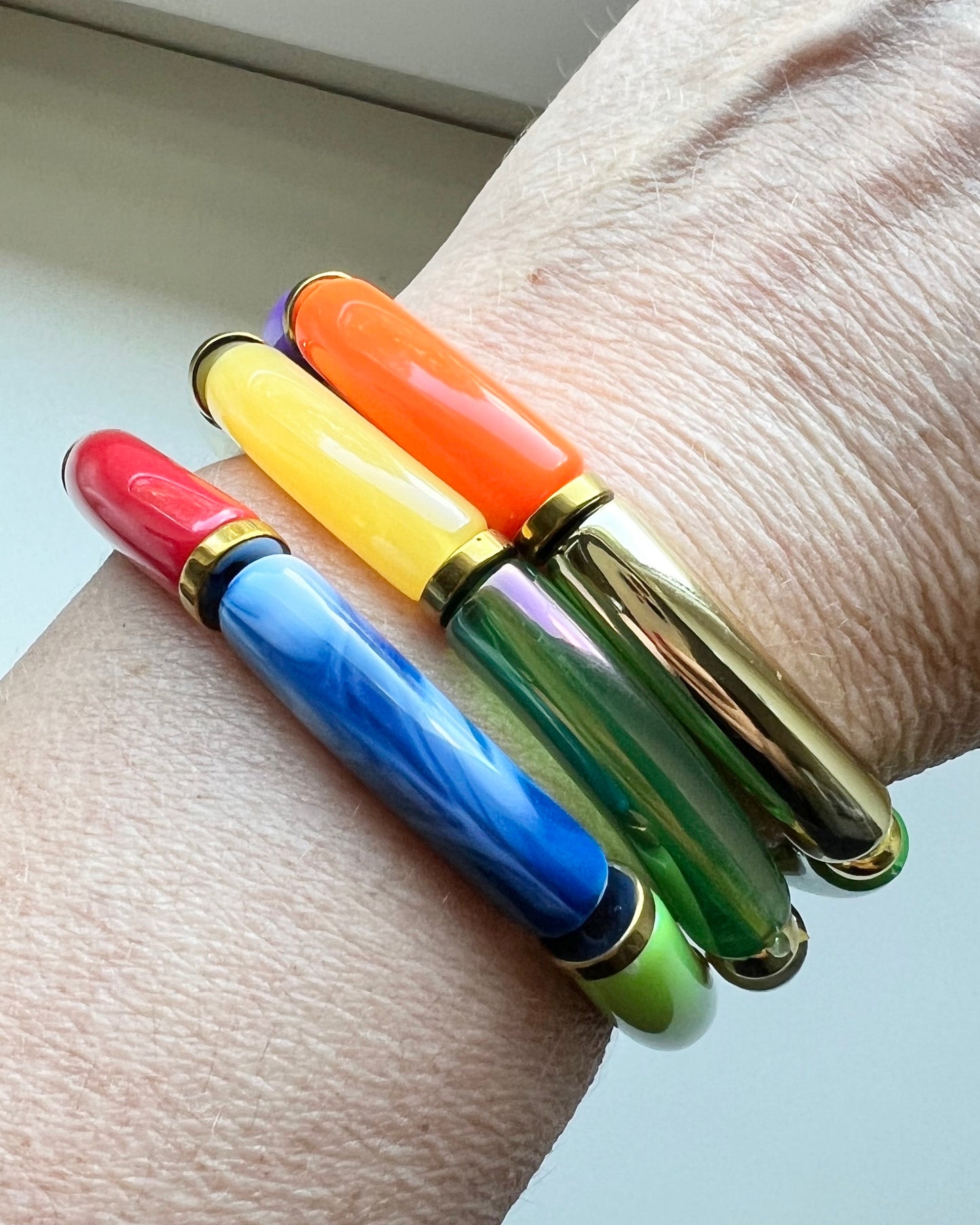 Armband Tube kleur met goud