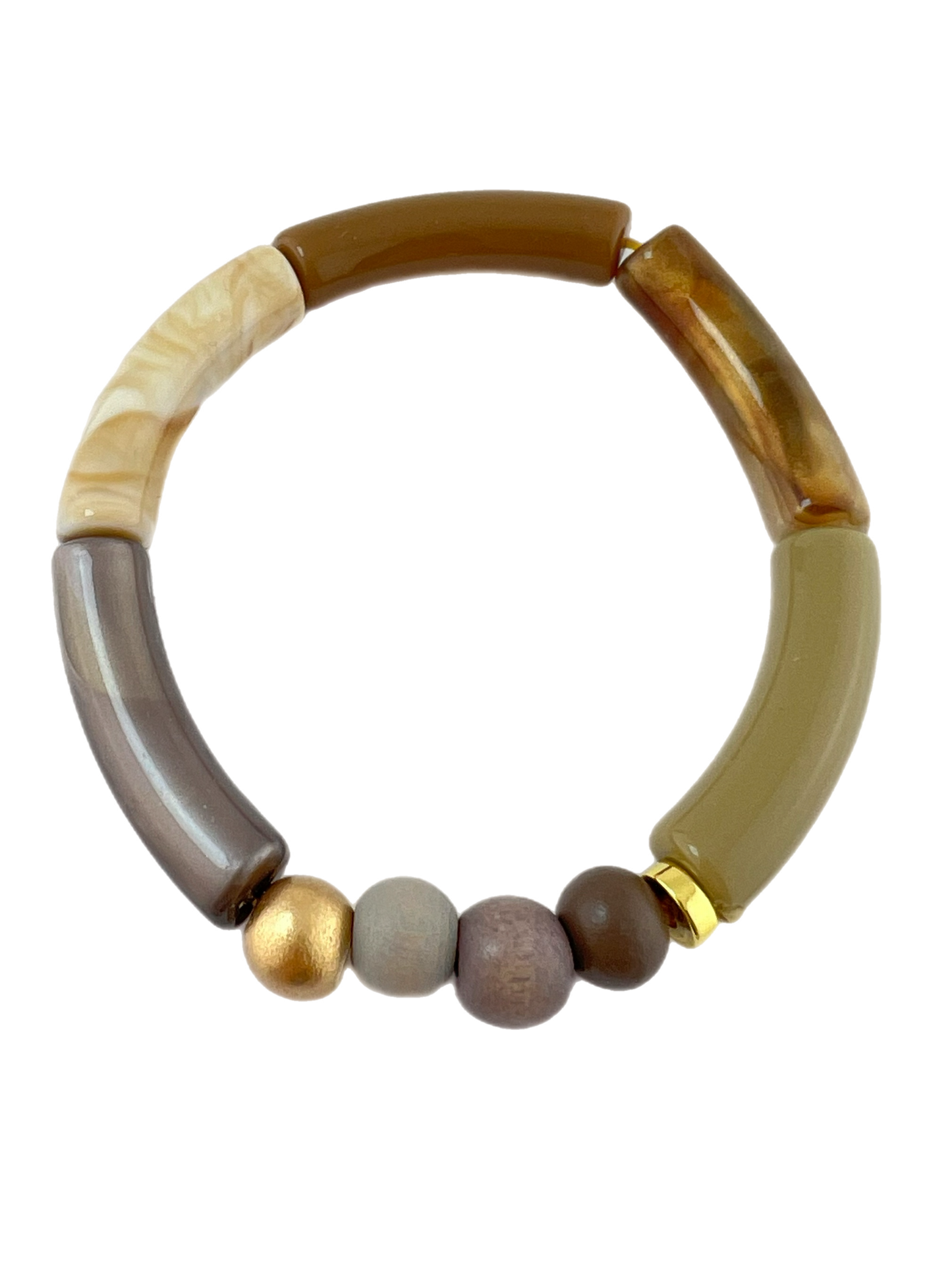 Armband Tube combi beige bruin