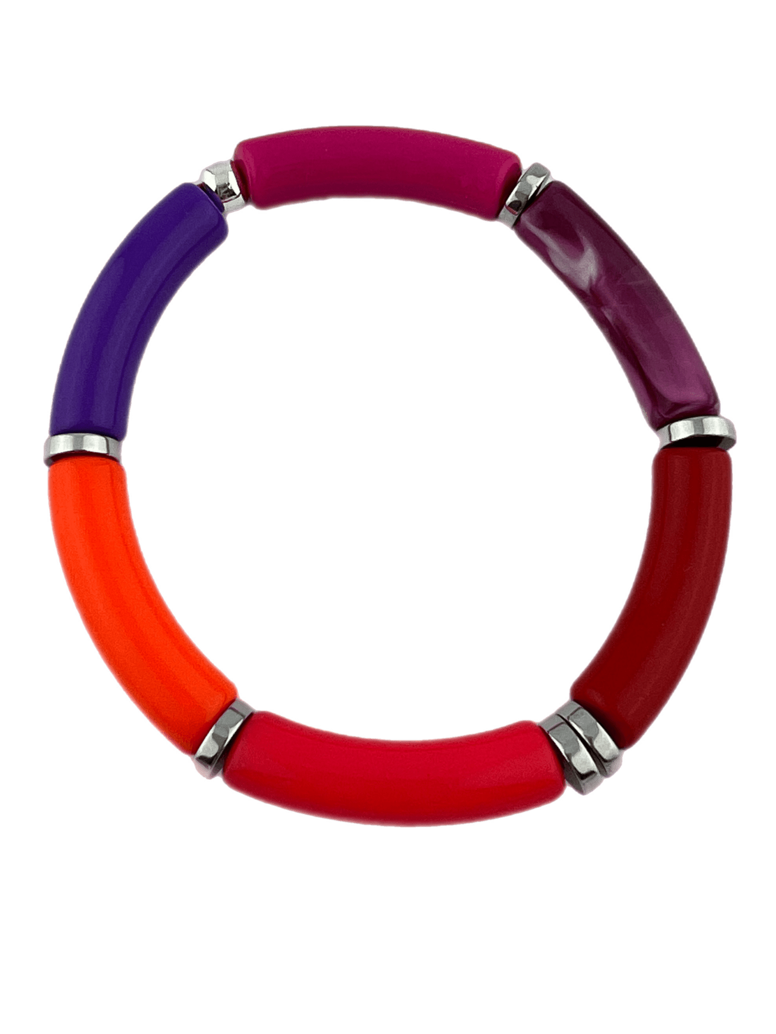 Armband Tube winterkleuren paars mix zilver - HanneHaves