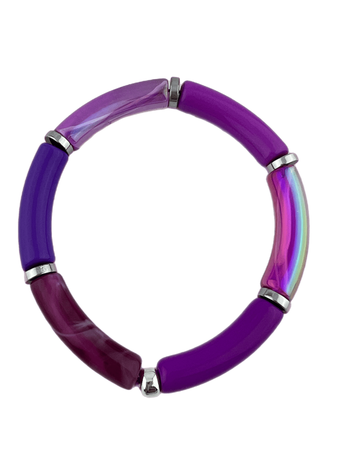 Armband Tube winterkleuren paars mix zilver - HanneHaves