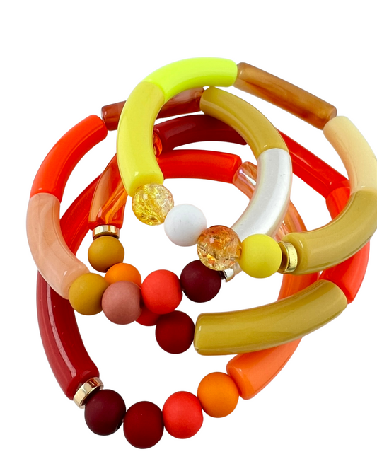 Armband Tube combi geel rood oranje