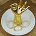 Stretch ringen set van jade kralen Creme