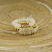 Stretch ringen set van jade kralen Creme
