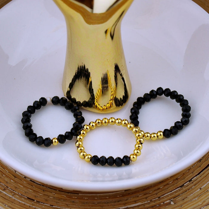 Stretch ringen set van jade kralen Kobalt